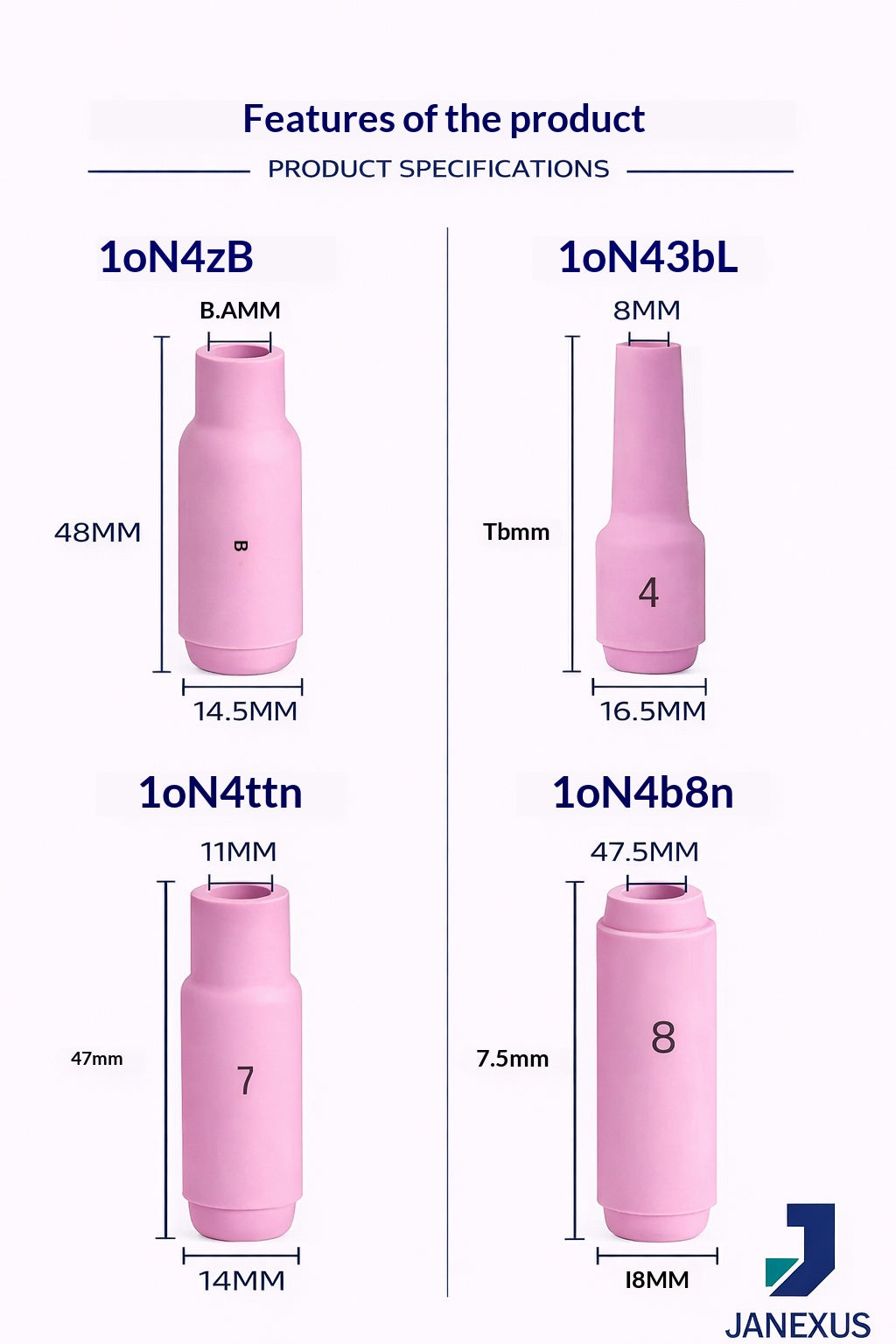 Ceramic Nozzle for TIG Torch, 10-Pack