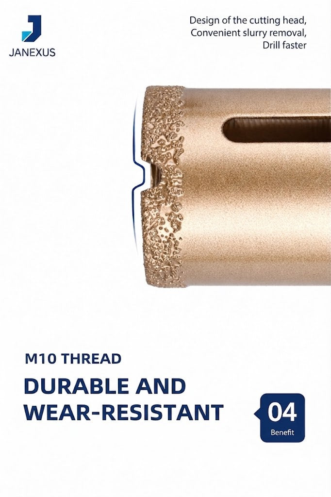 Diamond Core Drill Bit for Porcelain & Granite, M10