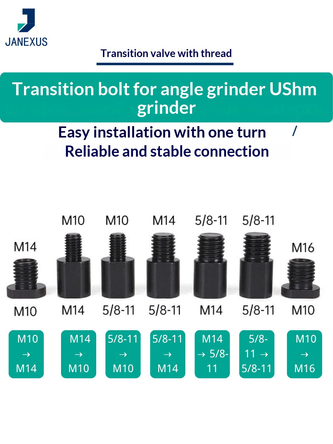 JANEXUS PRIME Angle Grinder Adapter — Thread Specifications