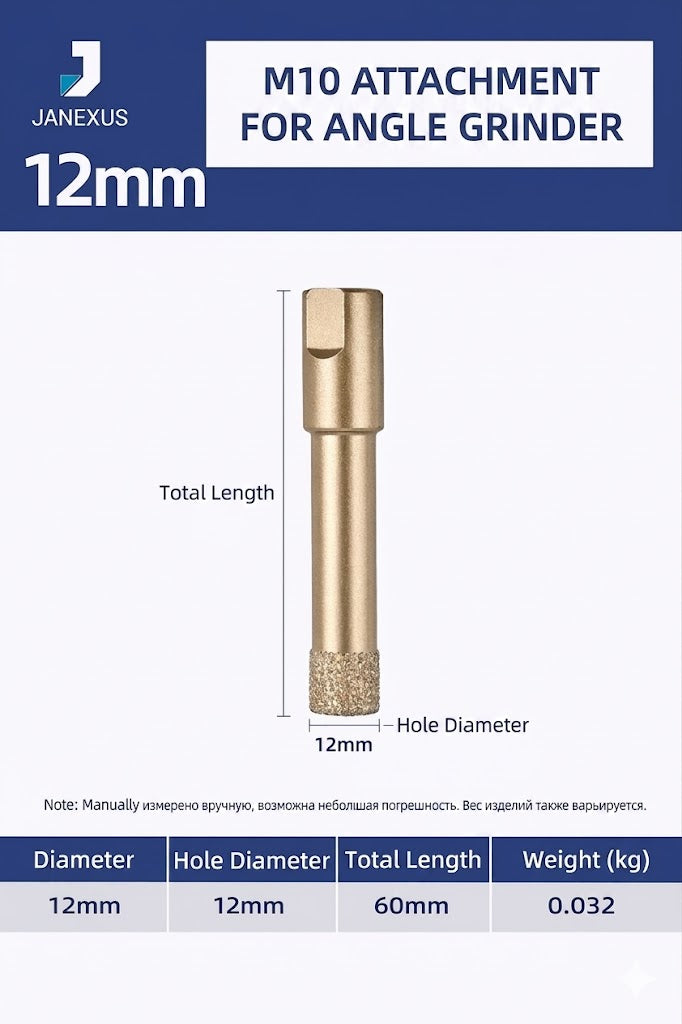 Diamond Core Drill Bit for Porcelain & Granite, M10