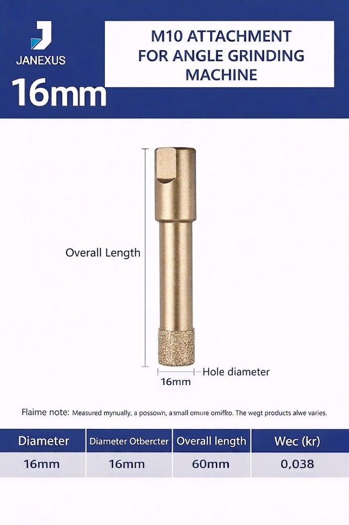 Diamond Core Drill Bit for Porcelain & Granite, M10