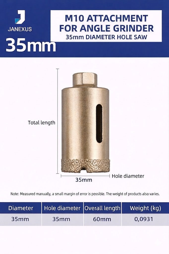 Diamond Core Drill Bit for Porcelain & Granite, M10
