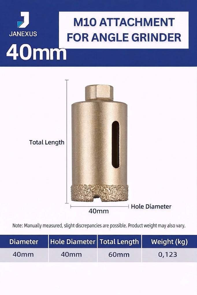 Diamond Core Drill Bit for Porcelain & Granite, M10