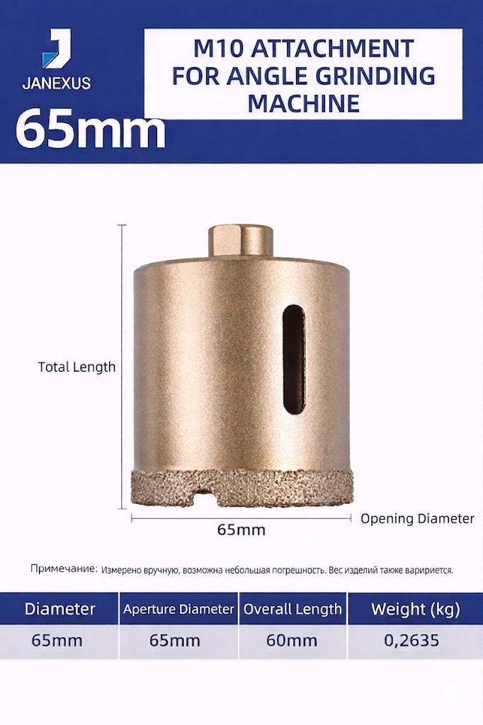 Diamond Core Drill Bit for Porcelain & Granite, M10